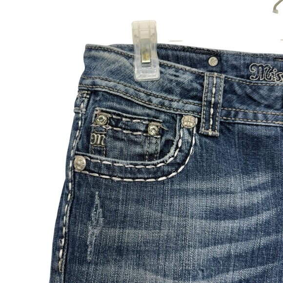 Miss Me for Buckle mid-rise bootcut embroidered embellished jeans women's sz 28 - Picture 5 of 10